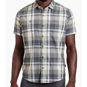 Kuhl Men's Plaid Casual Button Down Shirt - Green and Blue